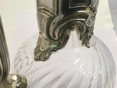 Lot 2130 - A French Silver Mounted Cut-Glass Claret-Jug, by Edouard Ernie, Paris, Dated 1895, the glass...