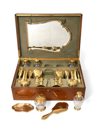 Lot 2133 - A French Silver-Gilt Dressing-Table Service by Gustave Keller, Paris, Late 19th Century, each piece