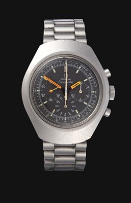 Lot 2135 - A Stainless Steel Chronograph Wristwatch, signed Omega, model: Seamaster, ref: 145.024, 1970,...