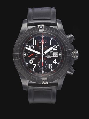 Lot 2136 - A Limited Edition Blacksteel Automatic Calendar Chronograph Wristwatch, signed Breitling,...