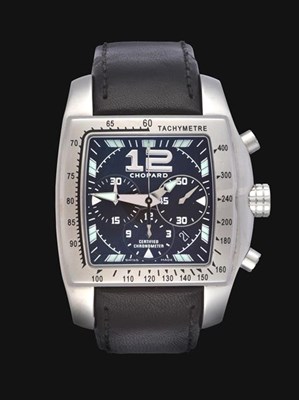 Lot 2142 - A Stainless Steel Automatic Calendar Chronograph Wristwatch, signed Chopard, Certified Chronometer