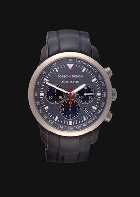Lot 2144 - A Titanium and Aluminium Automatic Calendar Chronograph Wristwatch, signed Porsche Design,...