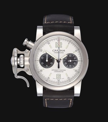 Lot 2147 - A Stainless Steel Automatic Chronograph Wristwatch, signed Graham, Officially Certified...