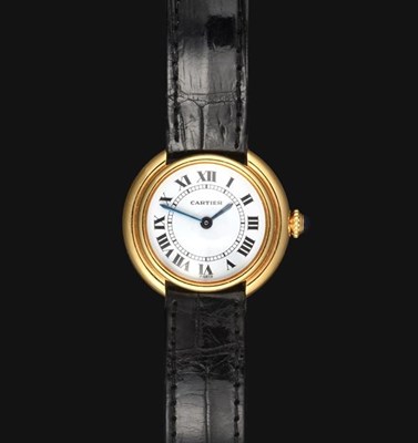 Lot 2149 - A Lady's 18 Carat Gold Wristwatch, signed Cartier, model: Vendome, circa 1979, lever movement...