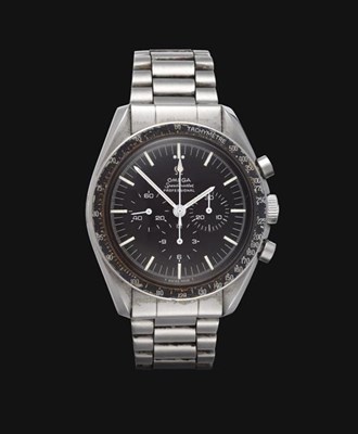 Lot 2152 - A Rare Pre-Moon Stainless Steel Chronograph Wristwatch, signed Omega, model: Speedmaster...