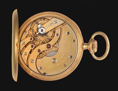 Lot 2157 - An 18 Carat Gold Open Faced Pocket Watch, signed Patek Philippe & Cie Geneve, 1925, frosted...
