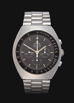 Lot 2163 - A Stainless Steel Chronograph Wristwatch, signed Omega, model: Speedmaster Professional Mark...