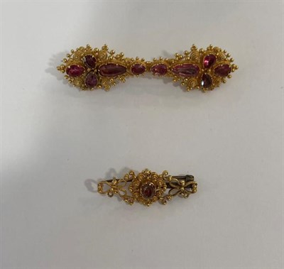 Lot 2222 - A Regency Cannetille Pink Topaz and Chrysoberyl Demi Parure, circa 1830, comprising of a choker and