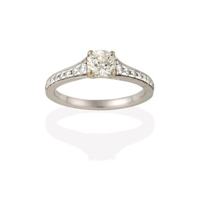 Lot 2254 - An 18 Carat White Gold Diamond Solitaire Ring, the round brilliant cut diamond in a four claw...