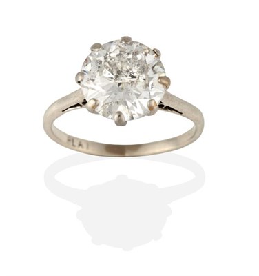 Lot 2273 - A Diamond Solitaire Ring, the round brilliant cut diamond in a white claw setting, to a tapered...