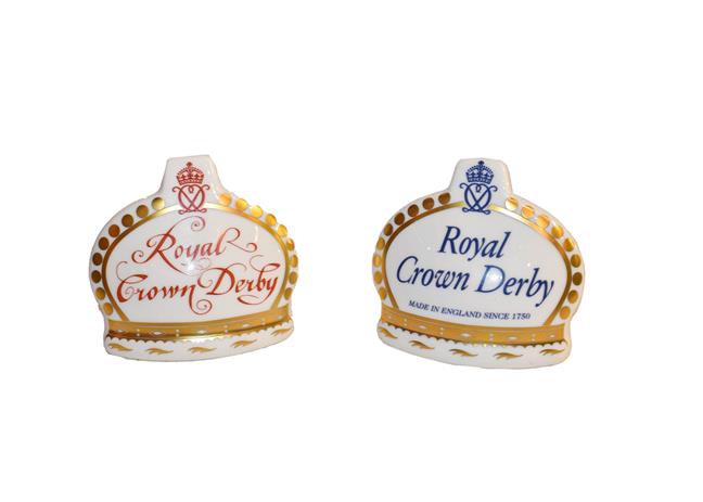 Lot 16 - Royal Crown Derby Paperweights: Golden Jubilee Heraldic Crown, No. 781/950, Coronation Orb, No....