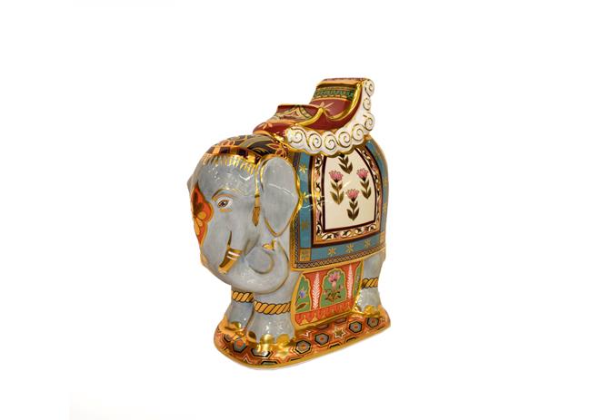 Lot 27 - Royal Crown Derby Paperweights: Indian Elephant with howdah, No. 3/500 exclusive to Mulberry...