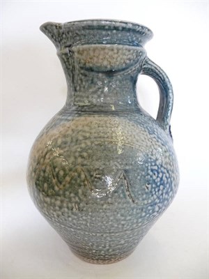 Lot 1743 - Michael Casson (1925-2003): A Salt Glazed Single Handled Stoneware Jug, of ovoid form with...