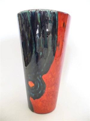 Lot 1747 - A Poole Pottery Studio Vase, designed by Tony Morris, printed dolphin factory mark and painted TM K