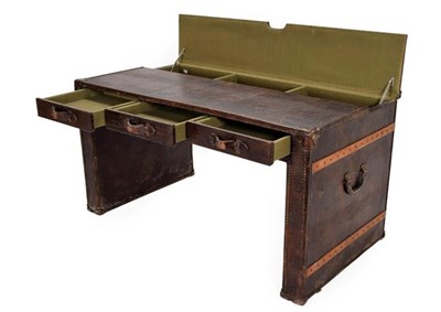 Lot 287 - Animal Furniture: A Crocodile Embossed Leather Partners Desk, circa late 20th century, a superb...
