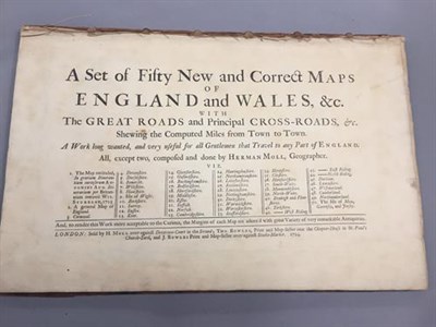 Lot 6 - Moll (Herman). A Set of Fifty New and Correct Maps of England and Wales, etc. With the Great...