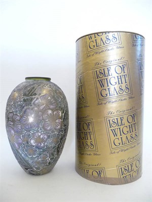 Lot 1762 - An Isle of Wight Studio Glass Graal and Cameo Hydrangea Vase, by Timothy Harris, signed Timothy...