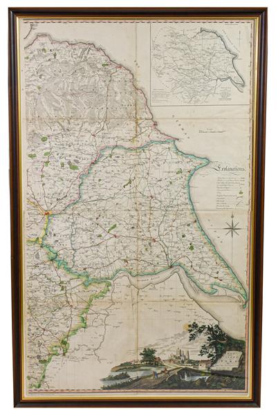 Lot 20 - Yorkshire. Four maps of Yorkshire, 17th-19th century, comprising: 1) Tuke (John). Map of the County