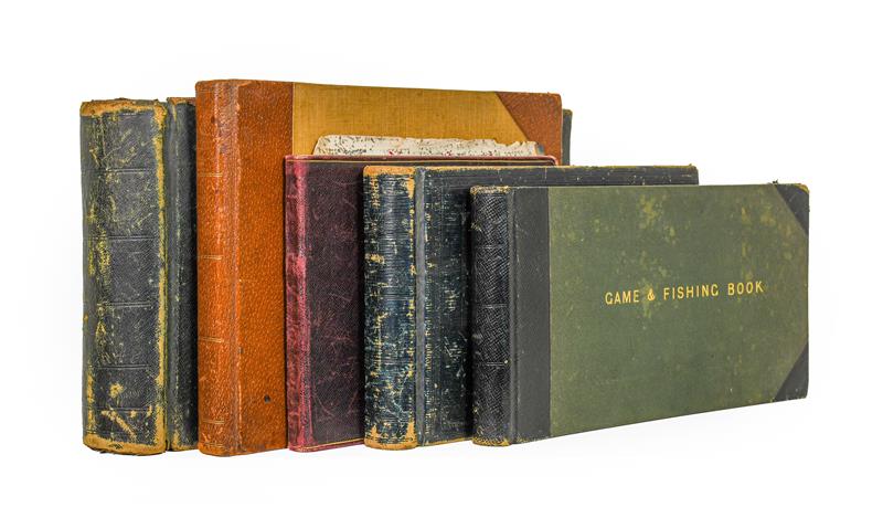 Lot 52 - Game-books. A group of five game-books, all oblong 4to, contemporary leather bindings,...