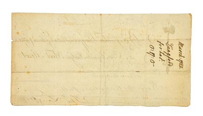 Lot 87 - White (Gilbert, 1720-1793). Milliner's receipt with Gilbert White's autograph docket, 5 March 1782.
