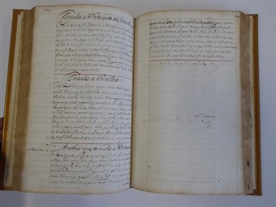Lot 93 - Cookery. Manuscript receipt book of Ann Broke [Brooke], c.1678-92. [24] 1-59 61-76 78-88 90-336...