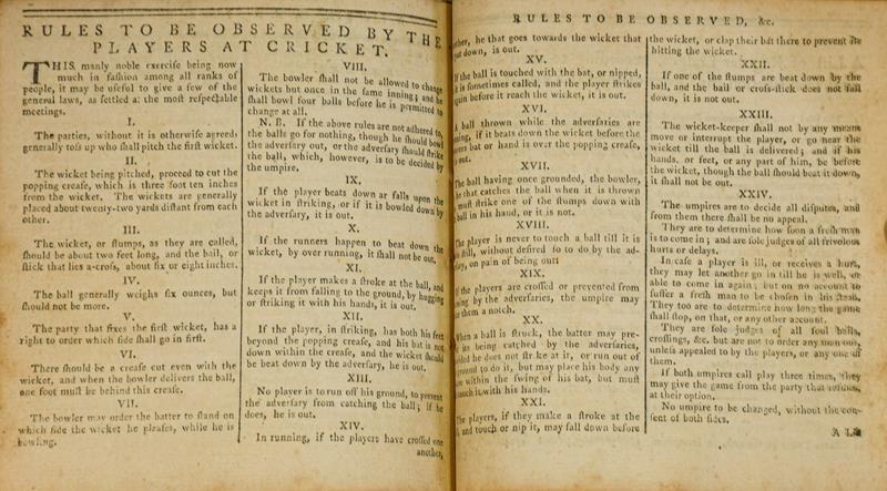 Lot 111 - Cricket. 'Rules to be observed by the players at cricket' [2 pp., printed in:] The Sky-Lark:...