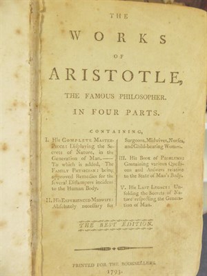 Lot 124 - Salmon (William). The Works of Aristotle, the Famous Philosopher ... Containing I. His Complete...