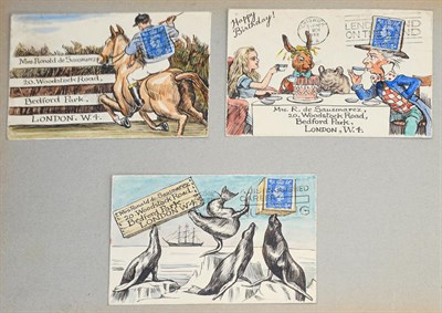 Lot 141 - Sausmarez (Ronald Philip Stanley de, 1880/1-1973, Commander RN). Album of watercolour jeux...