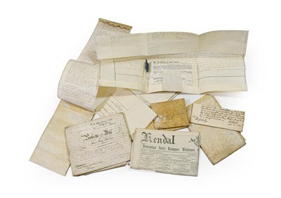 Lot 146 - Vellum documents. Small group of vellum documents, 17th-19th century, comprising: 1) Inventory...