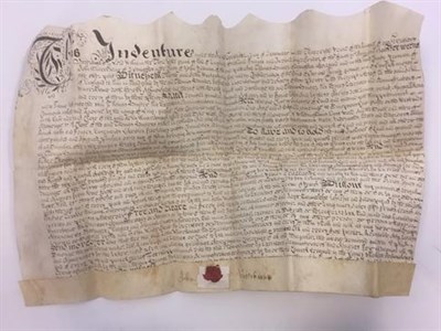 Lot 149 - Yorkshire. A large collection of deeds and indentures on vellum, 1576-1745, most apparently...