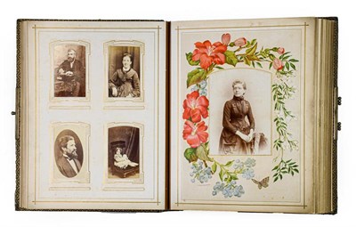 Lot 151 - Cartes de visite. An album of about 80 cartes de visite, c.1870. 4to album (305 x 230 mm),...