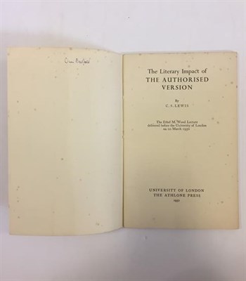 Lot 197 - Lewis (C. S., 1898-1963). Collection of C. S. Lewis titles from the library of Cecil Harwood,...