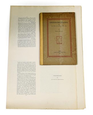 Lot 207 - Pound (Ezra). Indiscretions; or, Une revue de deux mondes, 1st edition, number 169 of 300...