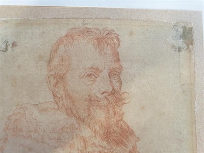 Lot 1007 - Dutch/Flemish School (17th century)  Portrait of a man wearing a ruff, half length Red chalk on...