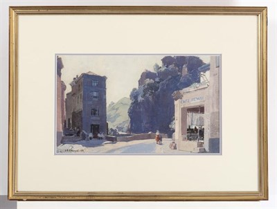 Lot 1021 - Leonard Russell Squirrell (1893 - 1979)  Figures beside Cafe Reman  Signed and dated 1950,...