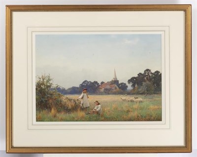 Lot 1025 - Benjamin D. Sigmund (1857-1947) The fruit pickers Signed, watercolour, 36cm by 52cm   See...