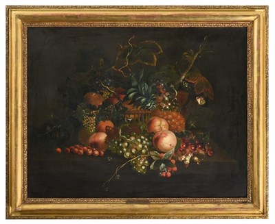 Lot 1031 - Circle of Tobias Stranover (1684-1756) Romanian Still life of peaches, grapes, cherries and...
