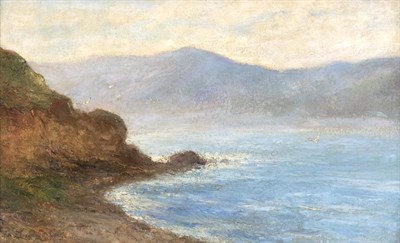 Lot 1039 - Alexandre Gaston Guignard (1848-1922) French  Coastal view Signed, oil on board, 36.5cm by 59cm...