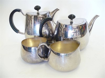 Lot 1792 - David Mellor: An Electroplated Four Piece Pride Tea Service, by Walker & Hall, comprising...