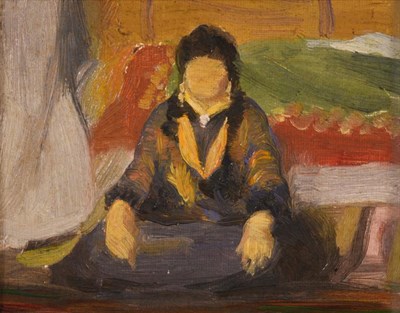 Lot 1073 - Donald Wood (1889-1953)  ''Gypsies at Appleby Fair'' (1911)  Oil on canvasboard, 12.5cm by 16cm...