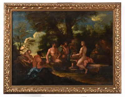 Lot 1085 - Italian School (17th/18th century) Musical recital with Satyrs and other Classical figures  Oil...