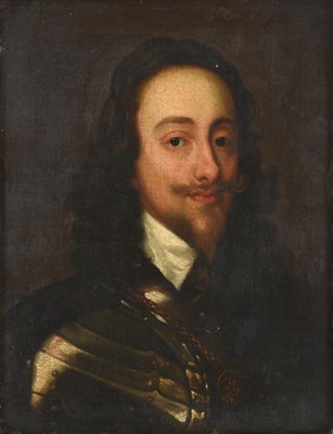 Lot 1090 - After Sir Anthony Van Dyck (1599-1641) Flemish  Portrait of Charles I in armour Oil on canvas, 40cm