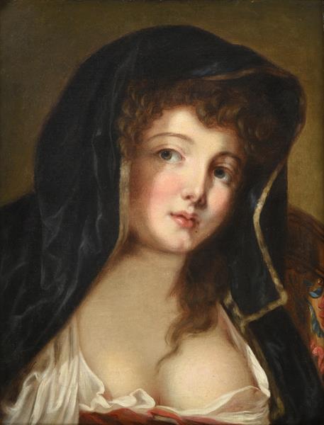 Lot 1098 - Follower of Jean-Baptiste Greuze (1725-1805) French  Portrait of a lady, head and shoulders wearing