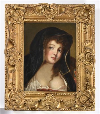 Lot 1098 - Follower of Jean-Baptiste Greuze (1725-1805) French  Portrait of a lady, head and shoulders wearing