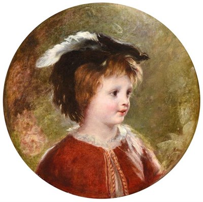 Lot 1100 - Attributed William Huggins (1820-1884)  Portrait of a young child, head and shoulders, wearing...