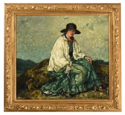 Lot 1105 - Constance Rea (1866-1922) ''The Tryst'' Signed, with original inscribed artist's label verso,...