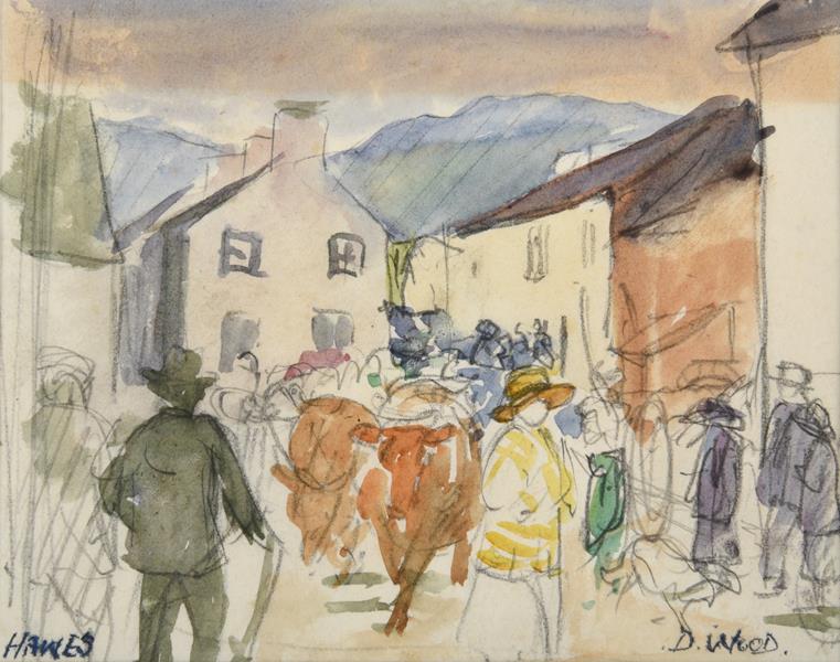 Lot 1118 - Donald Wood (1889-1953)  ''Brough''  Signed and inscribed, pencil and watercolour, together...