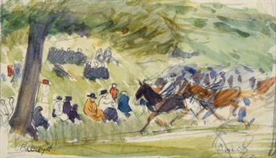 Lot 1118 - Donald Wood (1889-1953)  ''Brough''  Signed and inscribed, pencil and watercolour, together...