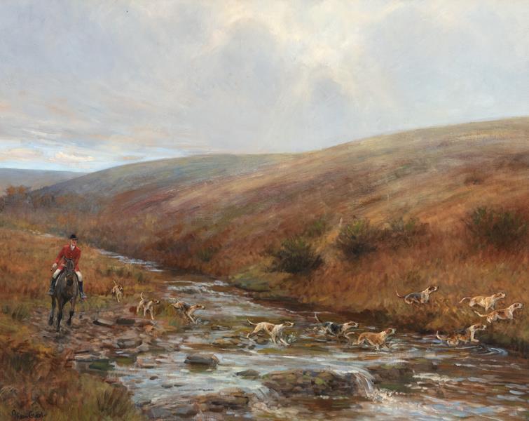 Lot 1120 - Alison Guest (b.1951)  ''The Magic of Exmoor, Chalk Water''  Signed, oil on board, 59cm by 74.5cm