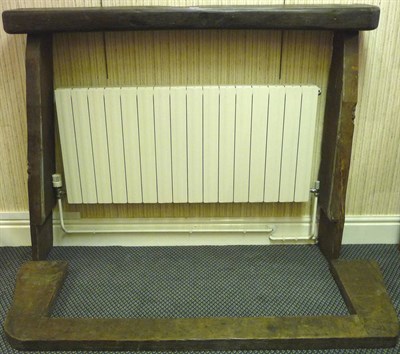 Lot 1800 - A Robert "Mouseman" Thompson Oak Fire Surround and Hearth, the plain case surround with...